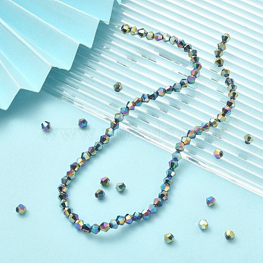 Chapelets de perles en verre galvanoplastique(EGLA-YW0001-48B)-6