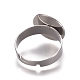 Adjustable 304 Stainless Steel Finger Rings Components(X-STAS-E482-19P)-2