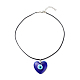 Collier pendentif mauvais œil au chalumeau bleu avec cordon ciré pour femme(NJEW-JN03955-03)-4