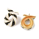 Brass with Enamel Twist Stud Earrings for Women(EJEW-Q389-02G-02)-2