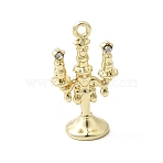 Alloy Rhinestone Pendants, Candlestick Shape Charms, Golden, 22.5x12.5x8mm, Hole: 1.5mm(FIND-B060-04G)