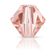 Preciosa&reg Crystal Beads, Czech Crystal, Bicone(451 69 302 Rondelle), 70030 Rose Peach, 4mm, Hole: 0.8mm(X-PRC-BA4-70030)