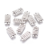 Alloy Links connectors, Cadmium Free & Lead Free, Rectangle, Antique Silver, 15x7x2mm, Hole: 1mm(X-PALLOY-A18536-AS-LF)
