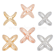 6Pcs 6 Styles Alloy Scarf Buckle Criss Cross Ring, Chunky Wide Clasp Holder for Clothing Scarf, Mixed Color, 18.5~21x18~21x18.5~20.5mm, 1pc/style(JEWB-DC0001-12)