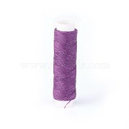 Round Waxed Polyester Twisted Cord, Micro Macrame Cord, for Leather Projects, Bookbinding, Purple, 0.35mm, about 43 yards(40m)/roll(YC-L003-A-25)