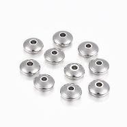 201 Stainless Steel Spacer Beads, Rondelle, Stainless Steel Color, 8x3.5mm, Hole: 2mm(STAS-H376-52)