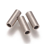 304 Stainless Steel Tube Beads, Stainless Steel Color, 8x3mm, Hole: 2mm(STAS-L216-23D-P)