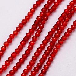 Natural Carnelian Bead Strands, Round, Dyed, 2~2.5mm, Hole: 0.6mm, about 175~185pcs/strand, 16 inch(G-K146-03-2mm)