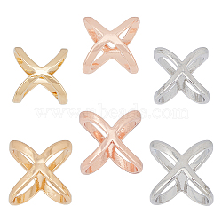 6Pcs 6 Styles Alloy Scarf Buckle Criss Cross Ring, Chunky Wide Clasp Holder for Clothing Scarf, Mixed Color, 18.5~21x18~21x18.5~20.5mm, 1pc/style(JEWB-DC0001-12)