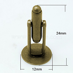 Brass Cuff Button, Cufflink Findings for Apparel Accessories, Nickel Free, Antique Bronze, 24x12mm(KK-E106-AB-NF)