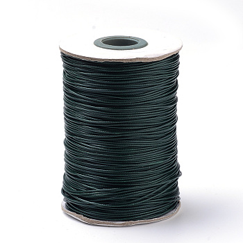 Braided Korean Waxed Polyester Cords, Dark Green, 3mm, about 43.74 yards(40m)/roll