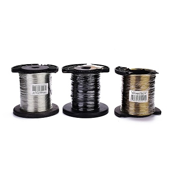 (Defective Closeout Sale),Round Copper Craft Wire,with Defective Spool,Random Single Color or Random Mixed Color,0.3~1mm, 1000g/roll