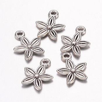 Tibetan Style Alloy Pendants, Lead Free and Cadmium Free, Antique Silver, 13.5mm long, 10.5mm wide, 3mm thick hole: 1.5mm