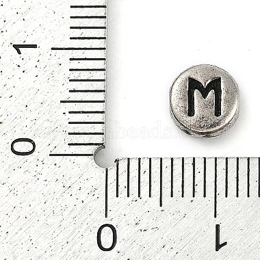 925 Sterling Silver Flat Round with Letter Beads(STER-G044-01AS-M)-3