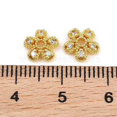 Brass Micro Pave Clear Cubic Zirconia Bead Caps(CU-CBA6A75-28G)-3