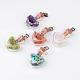 Heart Glass Bottle with Natural & Synthetic Mixed Stone Inside Pendants(PALLOY-JF00172)-1