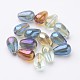 Electroplate Transparent Glass Teardrop Beads(X-EGLA-Q047-8x13mm-05)-1
