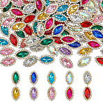 100Pcs 10 Colors Horse Eye Sew on Rhinestone, Acrylic Glass Rhinestone, Golden Iron Base, Mixed Color, 19.5x11.5x5.5mm, Hole: 3.5x1.5mm, 10pcs/color(DIY-MA0006-92)
