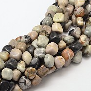 Natural Polychrome Jasper/Picasso Stone/Picasso Jasper Nuggets Beads Strands, Tumbled Stone, 9~13x9~13x9~13mm, Hole: 1mm, about 35~40pcs/strand, 15.7 inch(G-P092-25)