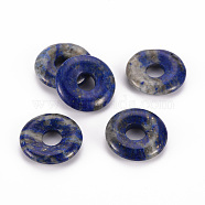 Natural Lapis Lazuli Pendants, Donut/Pi Disc, 18x4.5~5.5mm, Hole: 5.5mm(G-T122-66N)
