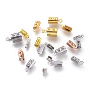 Stainless Steel Cord Ends, End Caps, Mixed Style, Mixed Color, 6~12x1.5~6.5mm, Hole: 1~2mm(STAS-XCP0001-20)