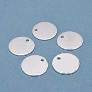 304 Stainless Steel Charms, Stamping Blank Tag, Flat Round, Silver, 15x1mm, Hole: 1.2mm(STAS-H436-66S-15mm)