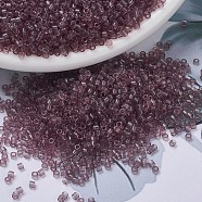 MIYUKI Delica Beads Small, Cylinder, Japanese Seed Beads, 15/0, (DBS0711) Transparent Smoky Amethyst, 1.1x1.3mm, Hole: 0.7mm, about 3500pcs/10g(X-SEED-J020-DBS0711)