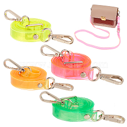 WADORN 4Pcs 4 Colors Adjustable Transparent PVC Bag Straps, with Alloy Swivel Clasps, Mixed Color, 81.5~150x1.5cm, 1pc/color(FIND-WR0010-02)