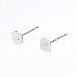 304 Stainless Steel Stud Earring Findings, Stainless Steel Color, 12x5mm, Pin: 0.8mm(A-STAS-D448-088P-5mm)