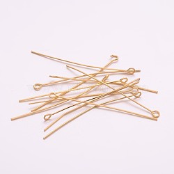 Iron Eye Pin, Nickel Free, Golden, 50x0.7mm, Hole: 2mm, about 5000pcs/1000g(EPG5.0cm-NF)
