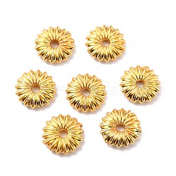 Rack Plating Alloy Beads, Cadmium Free & Lead Free, Long-Lasting Plated, Flat Flower, Golden, 8x2mm, Hole: 1.4mm(PALLOY-Z013-22G-B-RS)
