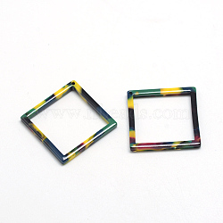 Cellulose Acetate(Resin) Pendants, Rhombus, Yellow, 30.5x30.5x2.5mm, Hole: 1.5mm, side length 22mm(KY-S116-D-A328)