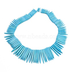 Gemstone Beads Strands, Synthetic Turquoise, Dyed, Turquoise, 19~50mm, Hole: 1.5mm, about  15.5 inch per strand(Z27WD041)
