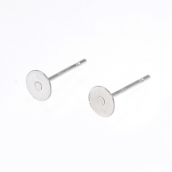 304 Stainless Steel Stud Earring Findings, Stainless Steel Color, 12x5mm, Pin: 0.8mm