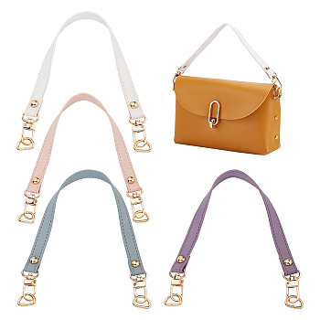 WADORN 4Pcs 4 Colors PU Leather Bag Straps, with Alloy Swivel Clasps & D-Ring, Mixed Color, 33.5x1.3cm, 1pc/color