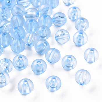 Transparent Acrylic Beads, Round, Cornflower Blue, 8x7mm, Hole: 2mm, about 1745pcs/500g