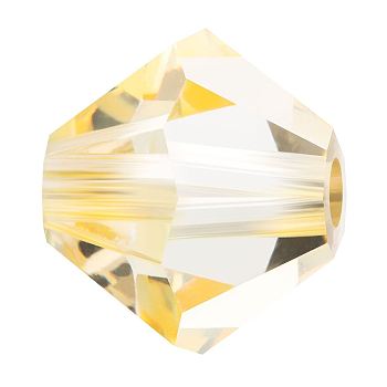 Preciosa&reg Crystal Beads, Czech Crystal, Bicone(451 69 302 Rondelle), 00030 239 Blond Flare, 5mm, Hole: 1mm