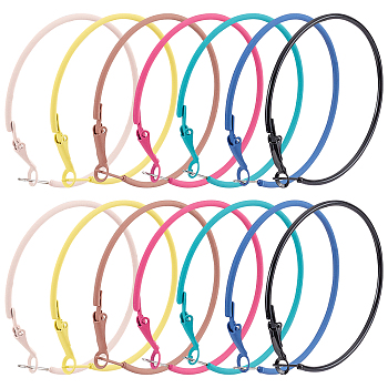 7Pairs 7 Colors 201 Stainless Steel Big Huggie Hoop Earrings, Simple Big Ring Earrings for Women, Mixed Color, 49mm, Pin: 0.5mm, 1pair/color