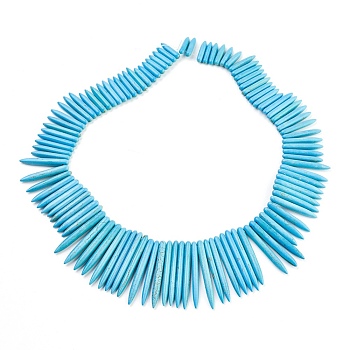 Gemstone Beads Strands, Synthetic Turquoise, Dyed, Turquoise, 19~50mm, Hole: 1.5mm, about  15.5 inch per strand