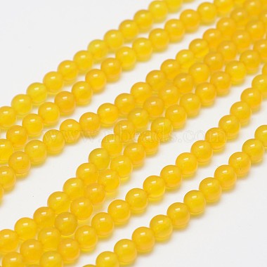 6mm Gold Round Natural Agate Beads