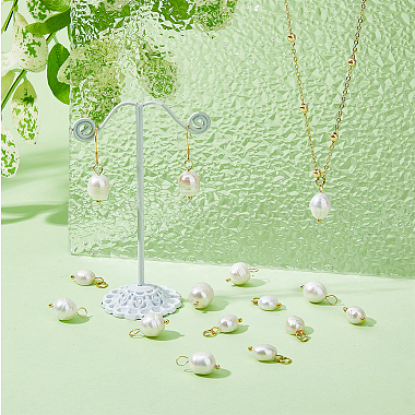 Hobbiesay 40pcs 2 styles pendentifs en perles de culture d'eau douce naturelles(PEAR-HY0001-02)-4