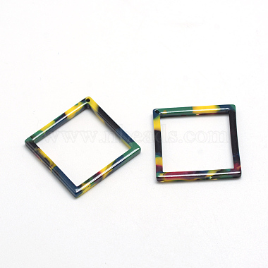 Yellow Rhombus Plastic Pendants