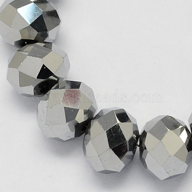Silver Rondelle Glass Beads