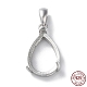 Rhodium Plated Rack Plating 925 Sterling Silver Pendants Cabochon Settings(STER-NH0001-49B-P)-1