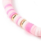 Polymer Clay Heishi Beads Stretch Bracelets Sets for Valentine's Day(BJEW-JB06298-03)-7