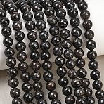 Natural Glaucophane Beads Strands, Smooth Round, 6.5mm, Hole: 0.8mm, about 60pcs/strand, 14.96''(38cm)(G-F836-A01-6mm)