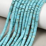 Natural Turquoise Beads Strands, Disc, Heishi Beads, 4x2mm, Hole: 1mm, about 168pcs/strand, 14.96''(38cm)(G-M422-C01-01)