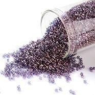 TOHO Round Seed Beads, Japanese Seed Beads, (201) Gold Luster Amethyst, 15/0, 1.5mm, Hole: 0.7mm, about 15000pcs/50g(SEED-XTR15-0201)