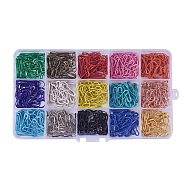 Iron Safety Pins, Mixed Color, 22x9.5x1.5mm, about 40pcs/compartment, 600pcs/box(IFIN-TAC001-04)