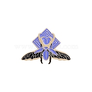 Glow in the Dark Luminous Moth Enamel Pin, Golden Alloy Badge for Backpack Clothes, Slate Blue, 20.3x30.5mm(LUMI-PW0004-001A)